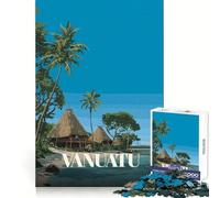 Puzzle de 1000 pièces représentant Une Affiche de Voyage du Vanuatu, idéal pour Adultes Stimule Le Cerveau, favorise Un Divertissement paisible et Propre, et constitue Un Cadeau Parfait (38x52cm)