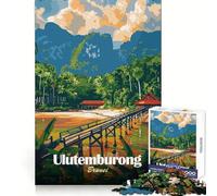 Puzzle de 1000 pièces représentant Une Affiche de Voyage d'Ulutemburong, Brunei, idéal pour Les Adolescents, Un Cadeau saisonnier Parfait pour se remémorer Les Bons Moments de détente (38x52cm)