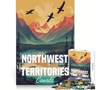 Puzzle de 1000 pièces représentant Une Affiche des Territoires du Nord-Ouest du Canada, idéal pour Adultes Un Puzzle Relaxant et apaisant à Assembler, Parfait comme Cadeau de Noël (38x52cm)