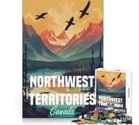 Puzzle de 1000 pièces représentant Une Affiche des Territoires du Nord-Ouest du Canada, idéal pour Les Adolescents Jeu intellectuel Amusant à l'intérieur, découpe de qualité, Cadeau créatif (38x26cm)