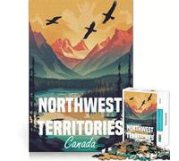 Puzzle de 1000 pièces représentant Une Affiche des Territoires du Nord-Ouest du Canada, idéal pour Les Adolescents Jeu intellectuel Amusant à l'intérieur, découpe de qualité, Cadeau créatif (38x26cm)