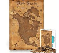 Puzzle de 1000 pièces représentant Une Ancienne Carte des États-Unis Jeu de réflexion Amusant et Stimulant la Concentration grâce à Une Technologie de découpe Laser avancée Idéal pour Les Voyages