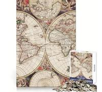 Puzzle de 1000 pièces représentant Une Ancienne Carte du Monde, idéal pour Adultes Jeu de logique Robuste, Anti-Tension, Bords Transparents, Cadeau de qualité supérieure (38x52cm)