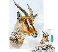 Puzzle de 1000 pièces représentant Une Antilope du Serengeti Un Jeu éducatif Stimulant Amusant et Humoristique idéal comme Cadeau (Dimensions 75x50cm)