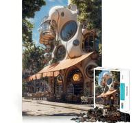 Puzzle de 1000 pièces représentant Une Architecture de café fantaisiste Un Jeu cognitif Amusant,découpé avec précision,Un Cadeau Unique pour soulager Le Stress (50x75cm)