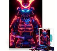 Puzzle de 1000 pièces représentant Une Armure de samouraï Lumineuse au néon, idéal pour Les Adolescents Jouet de réflexion Anti-Stress, Bords précis, Cadeau Parfait (50x75cm)
