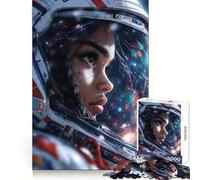 Puzzle de 1000 pièces représentant Une Astronaute avec Un Casque Spatial,idéal pour Adultes et Adolescents Exercice de logique,détente et Bien-être Bords de qualité supérieure Cadeau Symbolique
