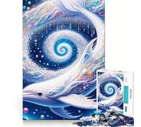 Puzzle de 1000 pièces représentant Une Baleine Blanche fantaisiste dans Une Galaxie Un défi intellectuel de Haute précision,idéal pour Passer Le Temps (50x75cm)
