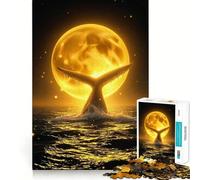 Puzzle de 1000 pièces représentant Une Baleine céleste au Clair de Lune dans l'océan,idéal pour Les Adultes Jeu Stimulant,Structure à emboîtement précise,Facile à Apprendre et Amusant pour Toute