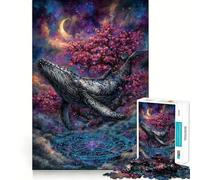 Puzzle de 1000 pièces représentant Une Baleine dans Un Paysage céleste onirique,idéal pour Adultes Jeu de mémoire et de réflexion Découpe Fine,Finitions Haut de Gamme Un Moyen captivant