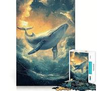Puzzle de 1000 pièces représentant Une Baleine dans Un Paysage océanique onirique Jeu de Concentration mentale Découpe de précision Bords Lisses Jeu de Construction de Liens significatifs (38x26cm)