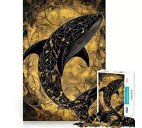 Puzzle de 1000 pièces représentant Une Baleine en vitrail Stimule l'esprit Découpe Nette Composants Robustes Un Divertissement captivant pour des Moments de détente à la Maison (38x26cm)