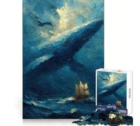 Puzzle de 1000 pièces représentant Une Baleine et Un voilier, idéal pour Les Adolescents Découpe soignée, Cadeau Original et Stimulant (38x26cm)