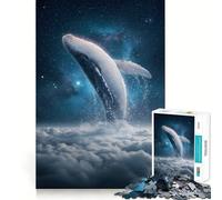 Puzzle de 1000 pièces représentant Une Baleine jaillissant des Nuages vers l'espace Découpe Laser pour Un Assemblage Parfait et Un Moment de Partage idéal en Famille ou Entre Amis (50x75cm)