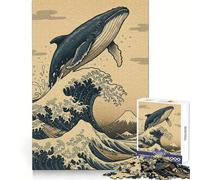 Puzzle de 1000 pièces représentant Une Baleine sautant par-Dessus Une Vague pour Les Adolescents développez Votre logique détendez-Vous et assemblez Vos pièces avec précision ! Un Cadeau de Noël