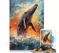Puzzle de 1000 pièces représentant Une Baleine sur Palette, idéal pour Les Adolescents Jeu de logique Robuste, Silencieux et aux Bords Nets Cadeau élégant (50x75cm)