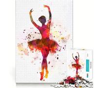 Puzzle de 1000 pièces représentant Une Ballerine à l'aquarelle dans Une Pose élégante Jeu cognitif et Amusant,découpe de Haute précision,Cadeau Unique pour soulager Le Stress (38x26cm)