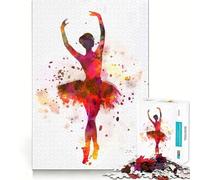Puzzle de 1000 pièces représentant Une Ballerine à l'aquarelle dans Une Pose élégante Jeu de réflexion créatif,pièces Robustes et découpées avec précision Idéal pour Les Voyages (50x75cm)