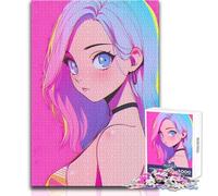 Puzzle de 1000 pièces représentant Une Belle Femme (Style Anime) - Jeu d'apprentissage pour développer sa motricité Fine pour Partager des Moments de Bonheur - Dimensions:50x75cm