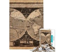 Puzzle de 1000 pièces représentant Une Carte du Monde Ancien idéal pour Les Adolescents Jeu éducatif Stimulant et Anti-Stress (38x52cm)