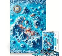 Puzzle de 1000 pièces représentant Une Carte Fantastique d'hiver avec des Montagnes enneigées pour Adultes Jeu de mémoire et de réflexion Découpe Fine,Finitions Haut de Gamme Un Moyen captivant