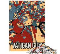 Puzzle de 1000 pièces représentant Une Carte Vintage de la Cité du Vatican idéal pour Les Adolescents pour Passer Le Temps et se détendre (38x26cm/1000 pièces)