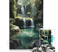 Puzzle de 1000 pièces représentant Une Cascade dans Un Paradis Tropical Jeu éducatif et ludique à Faire à la Maison Cadeau d'anniversaire ou de Voyage 38x52cm