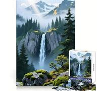 Puzzle de 1000 pièces représentant Une Cascade dans Un Paysage montagneux, idéal pour Les Adolescents, Stimulant cognitif et détente, Cadeau d'hiver Parfait (38x52cm)