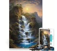 Puzzle de 1000 pièces représentant Une Cascade dans Une vallée de Montagne,idéal pour Les Adolescents Stimule l'esprit,Amusant et sans Espace Ajustement Parfait Un Loisir captivant pour des Moments