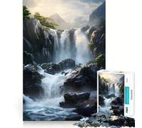 Puzzle de 1000 pièces représentant Une Cascade de Montagne, idéal pour Les Adultes Jeu intellectuel apaisant et décoratif Mural de qualité (38x52cm)