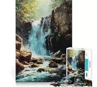 Puzzle de 1000 pièces représentant Une Cascade,idéal pour Les Adolescents Jeu de mémoire et de réflexion Solide et sans pièces détachées Format Voyage pour Les Jeux de réflexion (50x75cm)