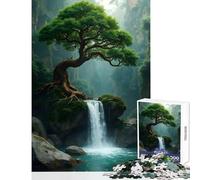 Puzzle de 1000 pièces représentant Une Cascade luxuriante et Un Arbre centenaire Jeu éducatif idéal pour s'amuser et s'amuser Convient également comme décoration de Bureau Dimensions 38x26cm