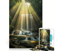 Puzzle de 1000 pièces représentant une cascade sereine dans une forêt luxuriante idéal pour les adolescents Un jeu d'exercice mental relaxant et apaisant pour un montage facile et une surprise de Noël