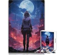 Puzzle de 1000 pièces représentant Une chasseuse de Vampires Style Anime pour Adultes Activité éducative et stimulante, idéale pour Les fêtes Dimensions:38x52cm