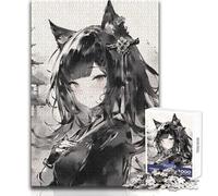 Puzzle de 1000 pièces représentant Une Chatte Japonaise à l'encre Noire Jeu éducatif et Amusant, idéal comme Cadeau attentionné pour Toutes Les Occasions Dimensions:38x26cm