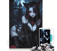 Puzzle de 1000 pièces représentant Une Chatte Noire dans Un décor Gothique, Jouet éducatif, Anti-Stress Amusant, renforce Les Liens Amoureux 50x75cm