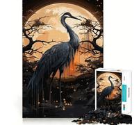 Puzzle de 1000 pièces représentant Une Cigogne Noire Ancienne,Un Jeu de logique et de réflexion,Un Exercice de découpage Expert et de précision pour Un Moment de Calme à la Maison (38x52cm)