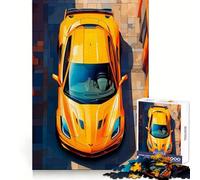 Puzzle de 1000 pièces représentant Une Corvette Jaune Vue de Dessus, idéal pour Les Adolescents entraînement à la réflexion, Pleine Conscience et évasion Bords Nets Cadeau de Saison (38x26cm)