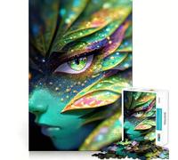 Puzzle de 1000 pièces représentant Une créature Verte Mystique en Gros Plan, idéal pour Les Adolescents, pour stimuler la mémoire et Lutter Contre Le Stress Décoration Murale à Bords Nets (38x52cm)
