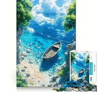 Puzzle de 1000 pièces représentant Une crique Tranquille avec Bateau inspiré des animés idéal pour Les Adultes Cadeau Stimulant et Amusant pour développer Ses capacités mentales Design élégant