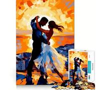 Puzzle de 1000 pièces représentant Une Danse Romantique au Coucher du Soleil, idéal pour Les Adolescents Jeu de logique et de détente Découpe précise Cadeau Parfait (38x26cm)