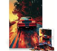 Puzzle de 1000 pièces représentant Une Dodge Challenger Rouge, idéal pour Adultes Un Casse-tête Relaxant et apaisant, Parfait pour Un Moment de détente Cadeau Original (38x26cm)