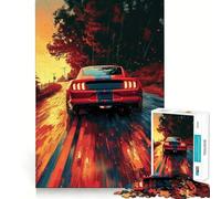 Puzzle de 1000 pièces représentant Une Dodge Challenger Rouge, idéal pour Adultes Un Casse-tête Relaxant et apaisant, Parfait pour Un Moment de détente Cadeau Original (38x26cm)