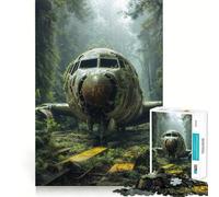 Puzzle de 1000 pièces représentant Une épave d'avion envahie par la végétation dans la forêt idéal pour Les Adolescents Jeu Intelligent à Partager en Famille Motif à Assembler