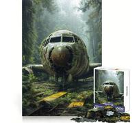 Puzzle de 1000 pièces représentant Une épave d'avion envahie par la végétation dans la forêt idéal pour Les Adolescents Jeu Intelligent à Partager en Famille Motif à Assembler