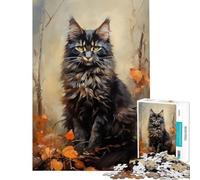 Puzzle de 1000 pièces représentant Une Famille de Chats Maine Coon Jeu éducatif Stimulant pour Les Anniversaires favorisant l’Analyse et la logique (38x52cm)