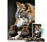 Puzzle de 1000 pièces représentant Une Famille de Loups,Jeu de mémoire pour Adultes,qualité Professionnelle,activité de découpage chaleureuse et conviviale (50x75cm)