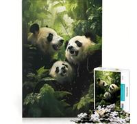 Puzzle de 1000 pièces représentant Une Famille de Pandas, Jeu Manuel, activité Amusante à la Maison, idéal pour décorer Un Bureau 38x52cm