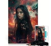 Puzzle de 1000 pièces représentant Une Femme aux Cheveux Noirs (Style Anime) pour Adolescents stimulez Votre Imagination,Assemblage Parfait,Loisirs captivants et Confortables à la Maison (50x75cm)