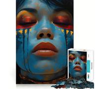 Puzzle de 1000 pièces représentant Une Femme avec Un Casque Audio et du Maquillage,Jeu de réflexion,pièces précises et sans Couture,activité Amusante en Famille (50x75cm)